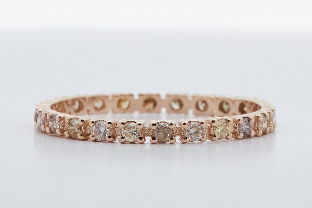 χωρίς τιμή ασφαλείας - Δαχτυλίδι - 14 καράτια Κίτρινο χρυσό -  0.36ct. tw. Διαμάντι (Φυσικού χρώματος) #1.0