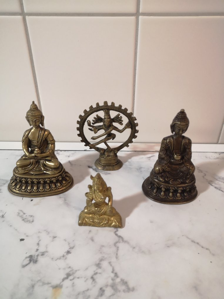 塑像, Goden - 0 cm - 铜绿青铜, 镀金青铜 #1.0