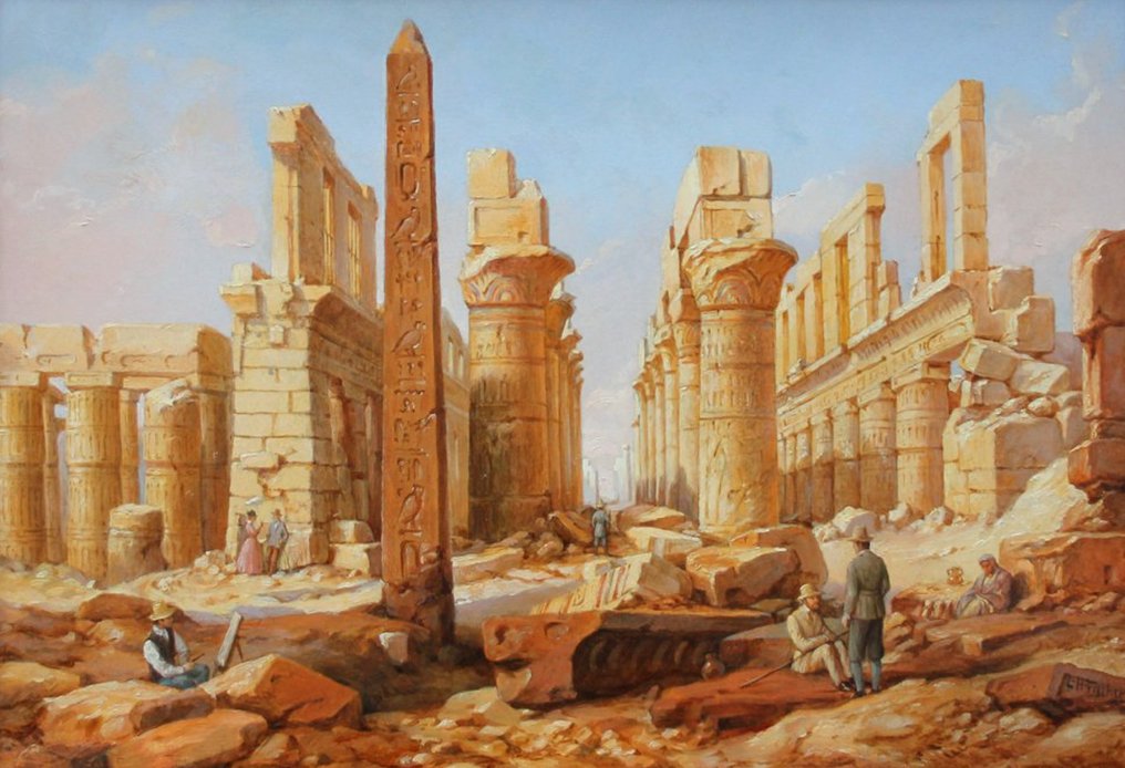 Ludwig Hans Fischer (1848-1915) - Temple of Karnak in Egypt #1.0