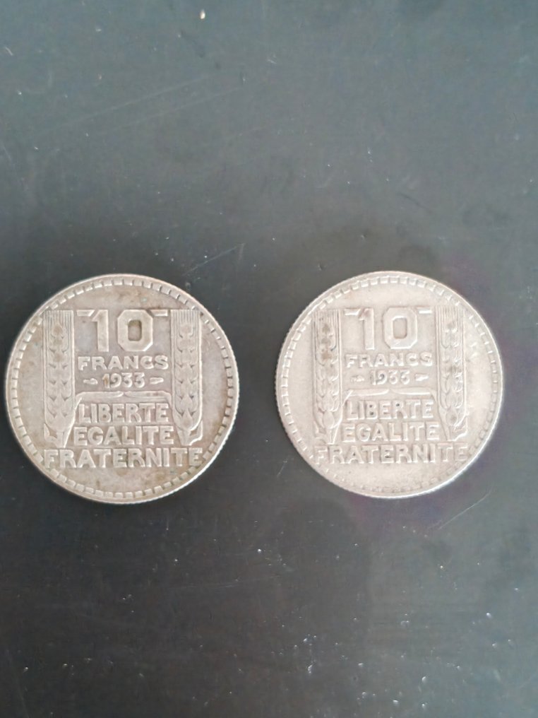 Frankrijk. 10 Francs 1931/1934 Turin (lot de 10 monnaies en argent)  (Zonder minimumprijs) #3.2