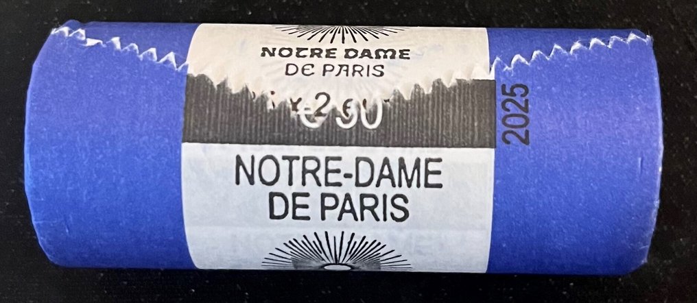 Ranska. 2 Euro 2025 "Notre Dame" (25 stuks) in muntrol  (Ei pohjahintaa) #1.0
