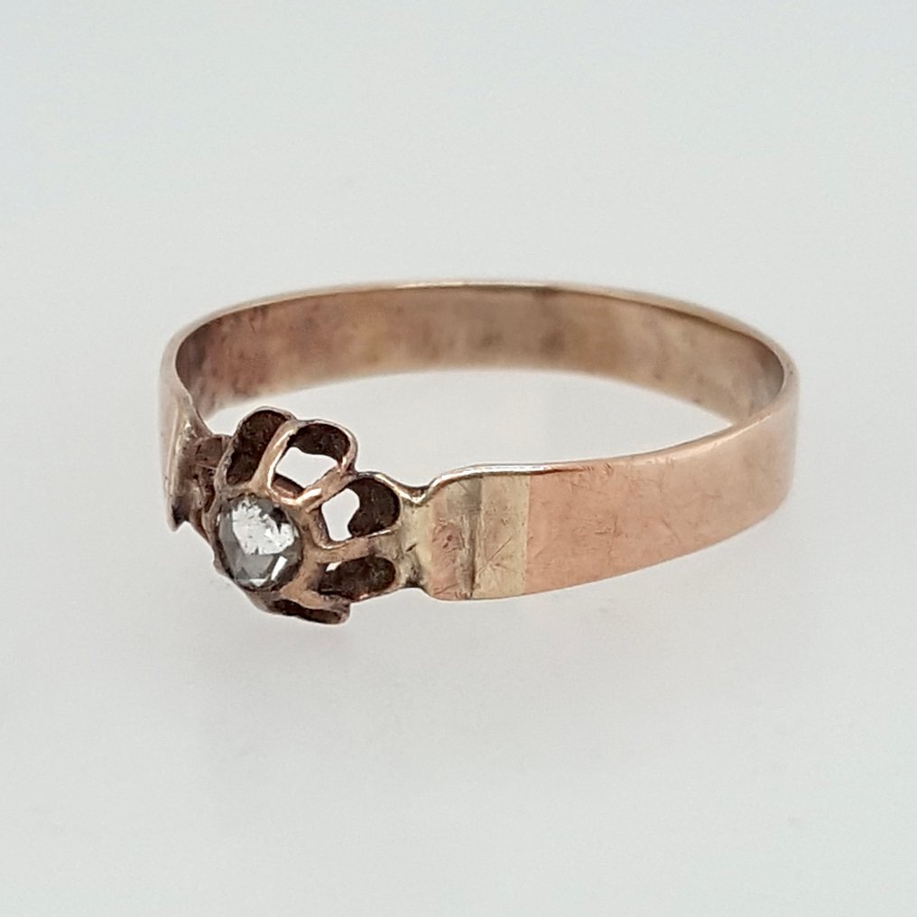 沒有保留價 - 戒指 - 14 克拉 玫瑰金 -  0.10ct. tw. 鉆石 (天然)  - Roosgeslepen Diamant #3.2