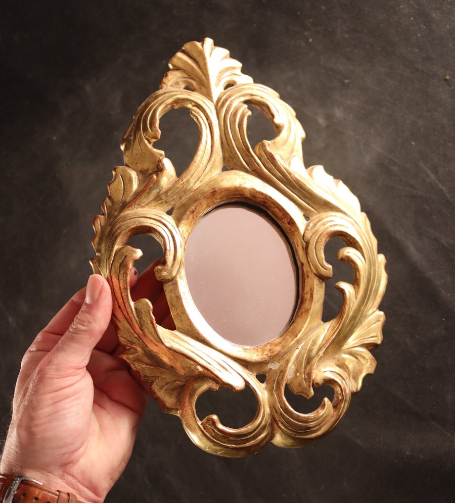 Antieke gestoken lijst met spiegel - 框架  - 木, 玻璃 #2.1