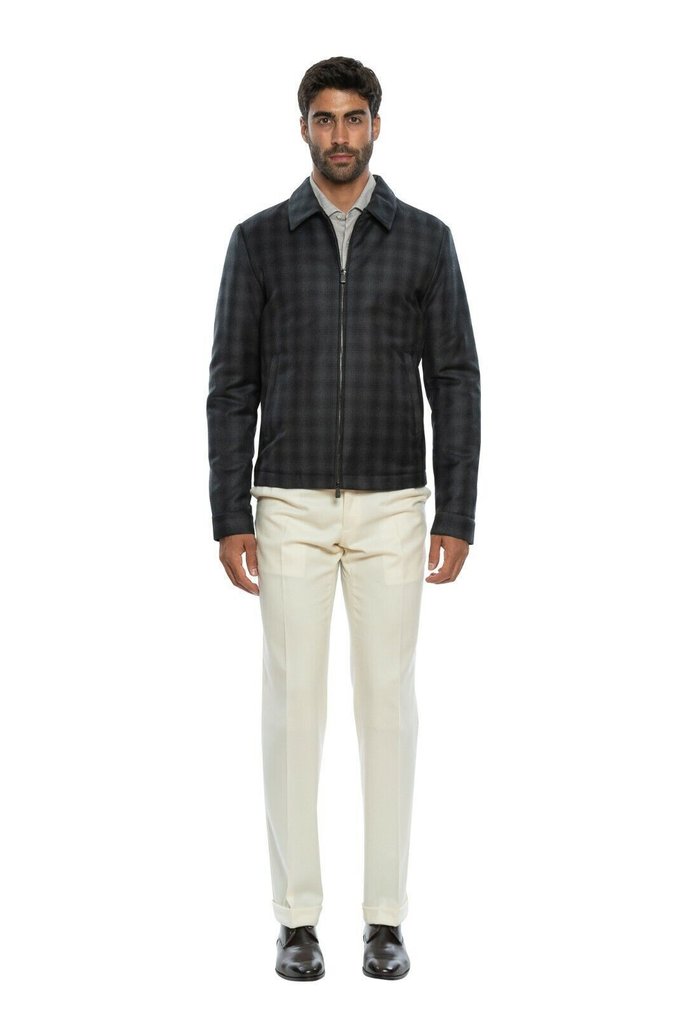 CORNELIANI RRP 890€ Coat Jacket Blouson Outwear Gray Pure Wool Padded - 50 IT - Kurtka - Nowe z metkami #1.0