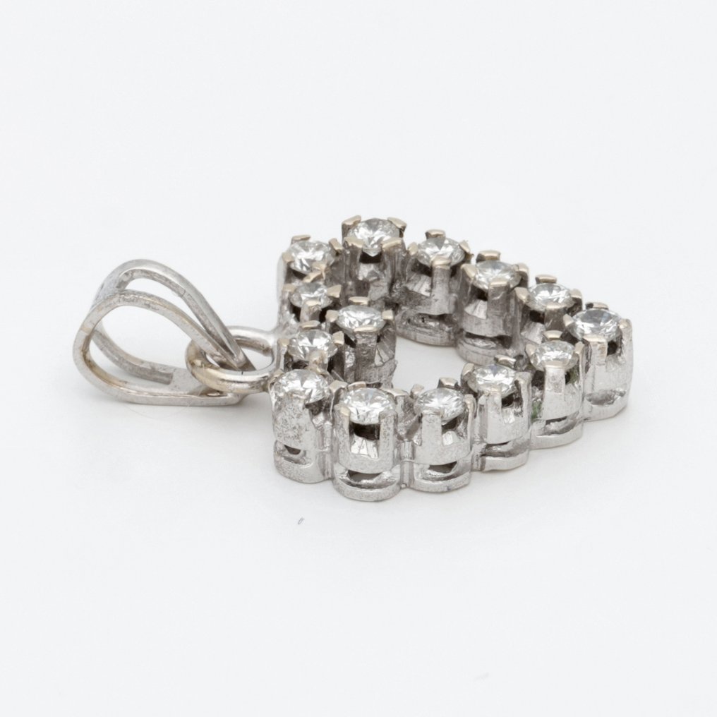 Κρεμαστό κόσμημα - 18 καράτια Λευκός χρυσός Διαμάντι (Φυσικό)  - Hart #3.2