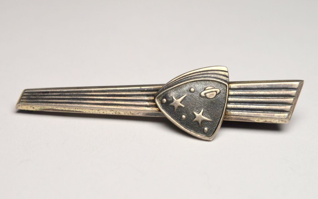 Sans prix de réserve - Pince à cravate USSR argent 875 - Thème spatial #1.0