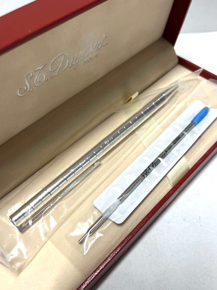 S.T. Dupont - NOS ST Dupont Classique interchangeable silver “Circles” ballpoint pen/pencil - Kuglepen #1.0