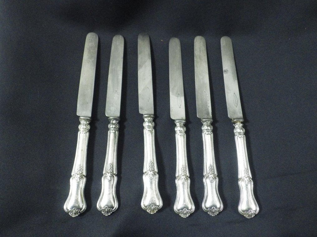 C.Détouche - Coltello da tavola (6) - Testa di Minerva - Argento primo titolo #1.0