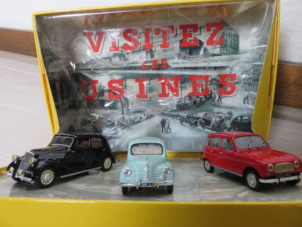 Norev 1:43 - Miniatura de sedan (8) - Coffret commémorant les 25 ans de l'usine Renault de Paris ile Seguin à travers 3 modèles de la - Com 5 figurinhas em escala: modelo único fora de comércio. #4.3