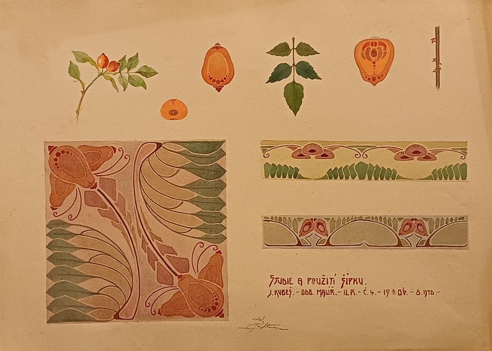 Διακόσμηση τοίχου - Σχεδιασμός για κεραμική - Τσεχία - Πρωτότυπο σχέδιο #1.0