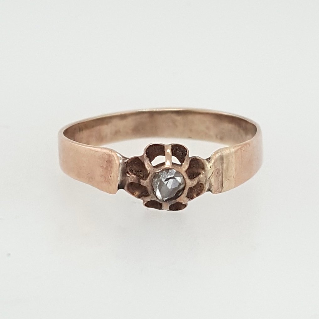 沒有保留價 - 戒指 - 14 克拉 玫瑰金 -  0.10ct. tw. 鉆石 (天然)  - Roosgeslepen Diamant #2.1