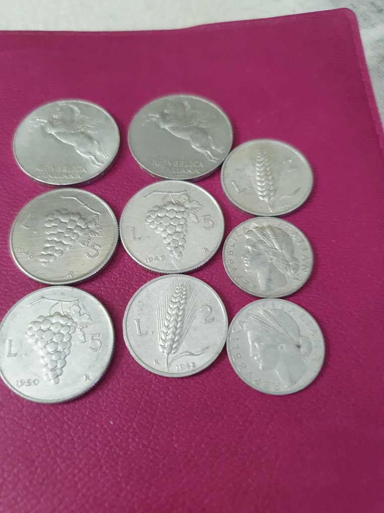 Ιταλία, Δημοκρατία 1 / 2 / 5 /10 Lire 1948-1950  (χωρίς τιμή ασφαλείας) #1.0