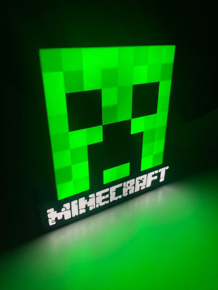 Custom illuminated sign – Pixel-style green creature design – Made in Italy - Cr3ativid - Insegna luminosa - Plastica #1.0
