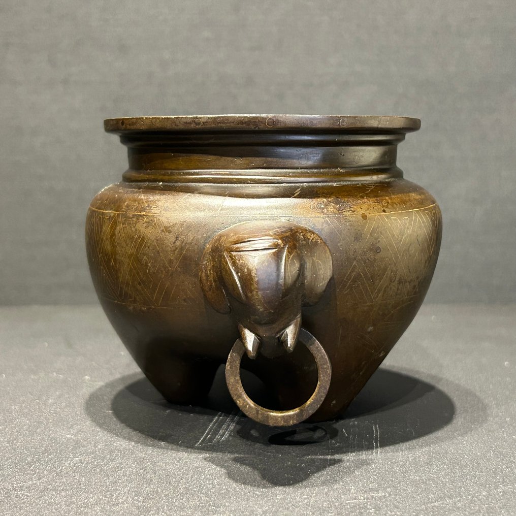 Incense burner - Bronze, Silver - Shi Shou incense burner #2.1