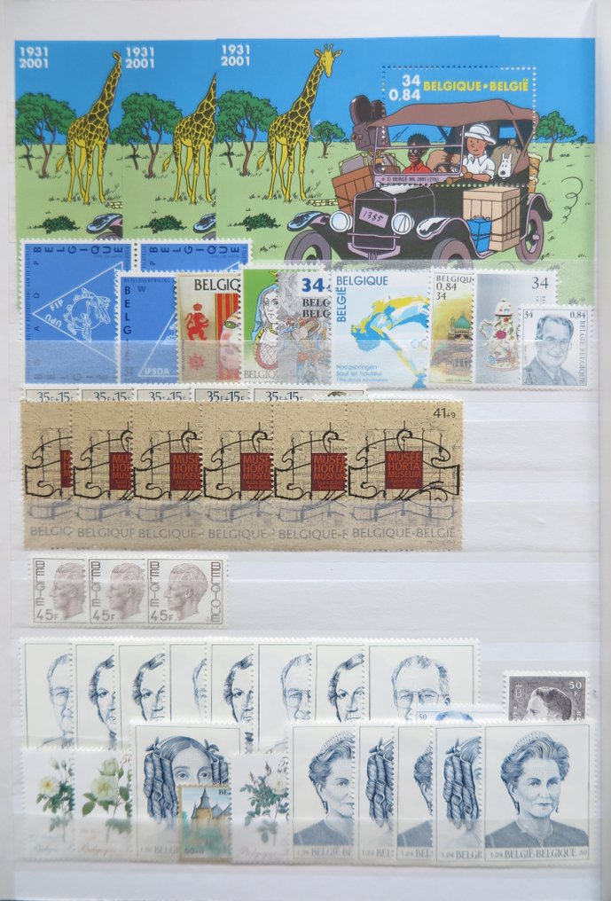 Belgium 1961/2001 - Partij bélyegzővel érvényes/névérték szerint rendezve a készpénzkönyvben #2.1