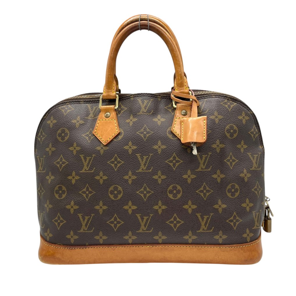 Louis Vuitton - Monogram Alma Dome Shape Handbag Top Handle Bag with Padlock and Key - Τσάντα #1.0