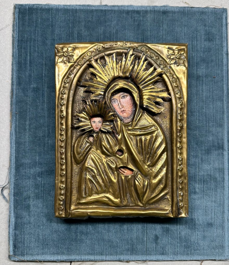 Εικόνα - Η Μητέρα του Θεού με το Παιδί (Θεοτόκος Οδηγήτρια) - Gilt brass #2.1
