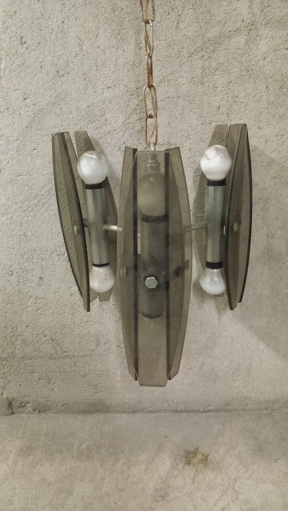 Veca - 吊灯 - 玻璃, 铝 - 60年代的 Veca 吊灯 #1.0