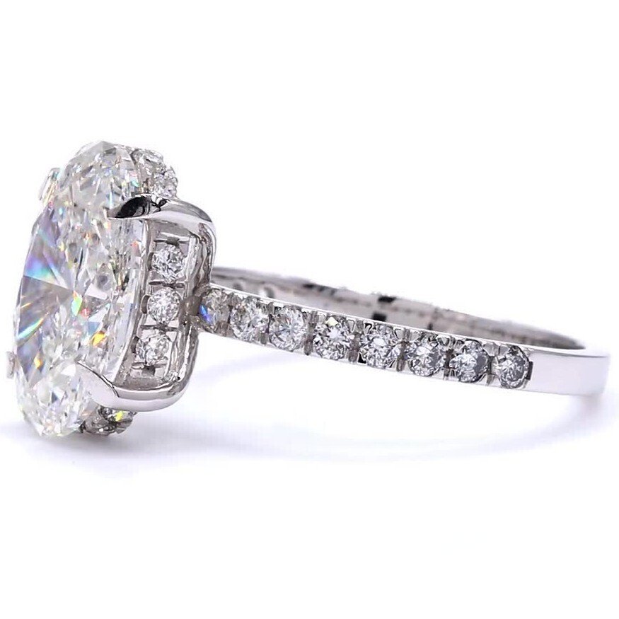 Zonder minimumprijs - Ring - 18 karaat Witgoud - 4.13ct. tw. Diamant (Lab-grown) - Diamant #4.3