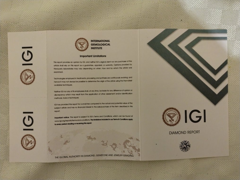 没有保留价 - 1 pcs 钻石  (天然)  - 1.01 ct - 圆形 - I1 内含一级 - 国际宝石研究院（IGI） #3.2