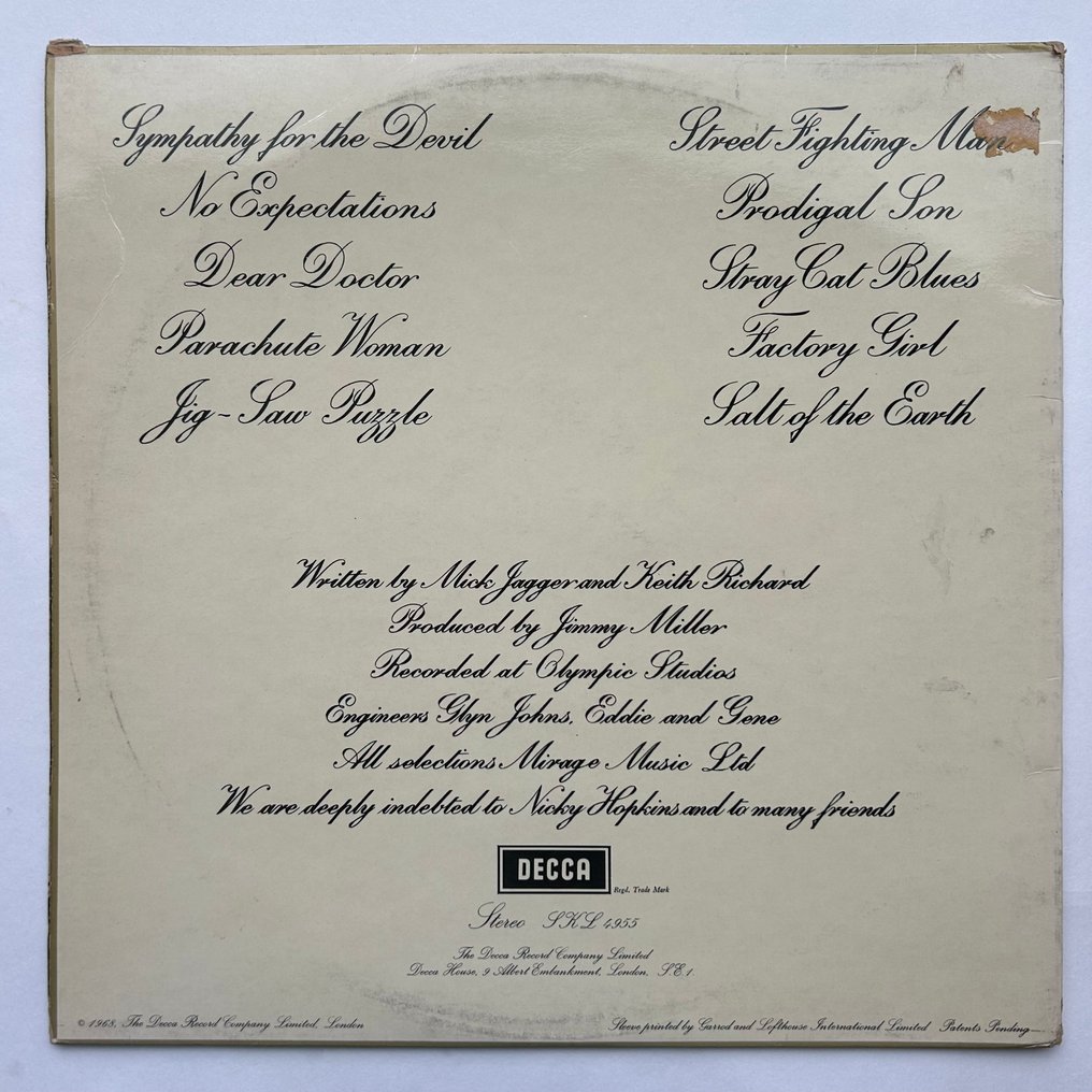 Rolling Stones - Beggars Banquet (1st Pressing) - Single Vinyl Record - 1st Pressing - 1968 #1.0