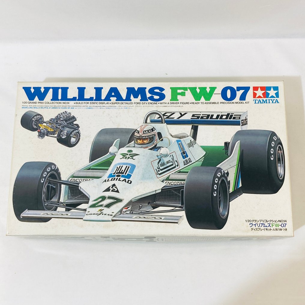 Tamiya 1:20 - Modell-kit - Williams FW-07 - 2014 års vintagemodell, 1979, första utgåvan #1.0