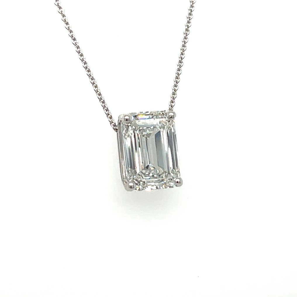 χωρίς τιμή ασφαλείας - Κολιέ - 14 καράτια Λευκός χρυσός -  4.02ct. tw. Διαμάντι (Εργαστηριακής καλλιέργειας) #2.1