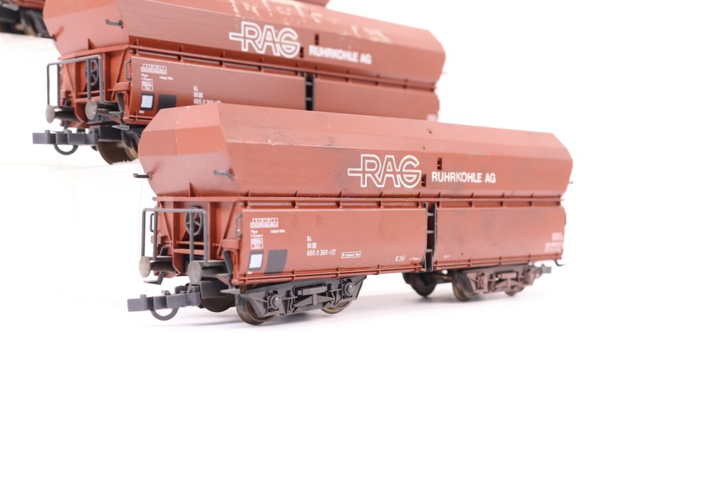 Roco H0 - Model train freight carriage (4) - Four zelflossers RAG - DB #1.0