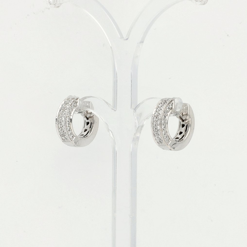 Σκουλαρίκια - 14 καράτια Λευκός χρυσός Διαμάντι (Φυσικό)  #1.0