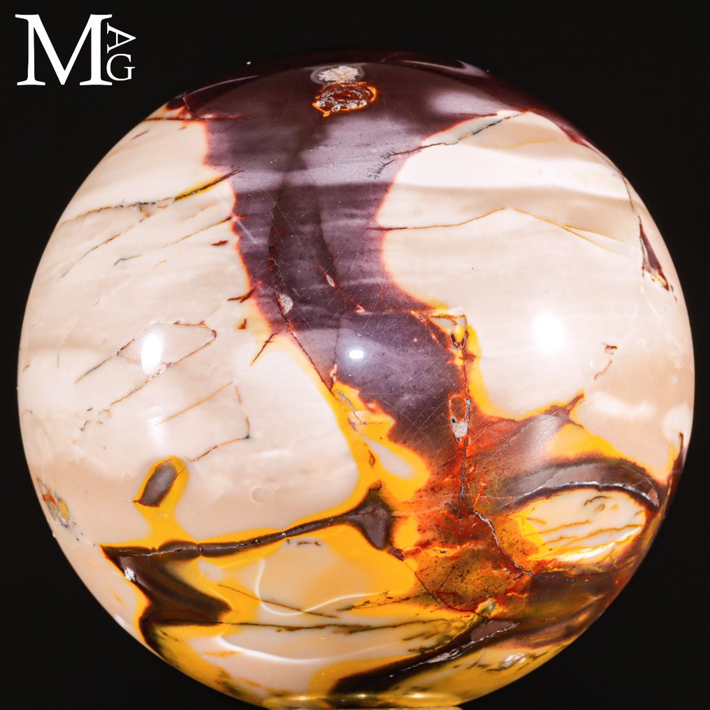 Υπέροχη σφαίρα Mookaite Υψηλής ποιότητας Mookaitr >Jasper - Σφαίρα Συλλέκτη - Ύψος: 116 mm - Πλάτος: 116 mm- 2084 g #1.0
