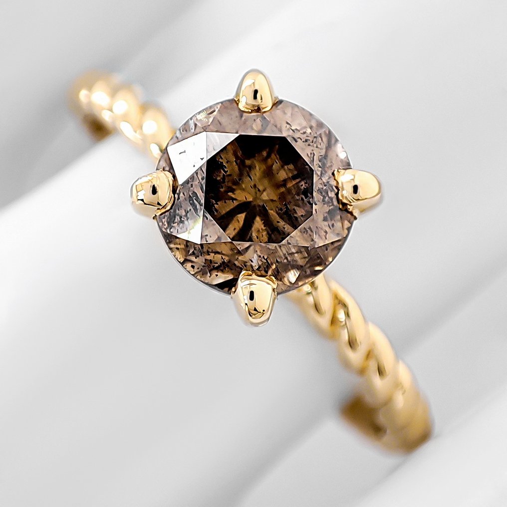 沒有保留價 - 戒指 - 14 克拉 黃金 -  1.47ct. tw. 鉆石 (天然彩色) - IGI 证书 #2.1