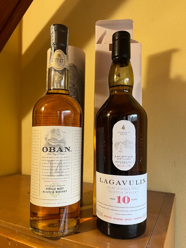 Lagavulin 10yo Travel Exclusiv + Oban 14yo  - 70 cl - 2 flaschen #1.0
