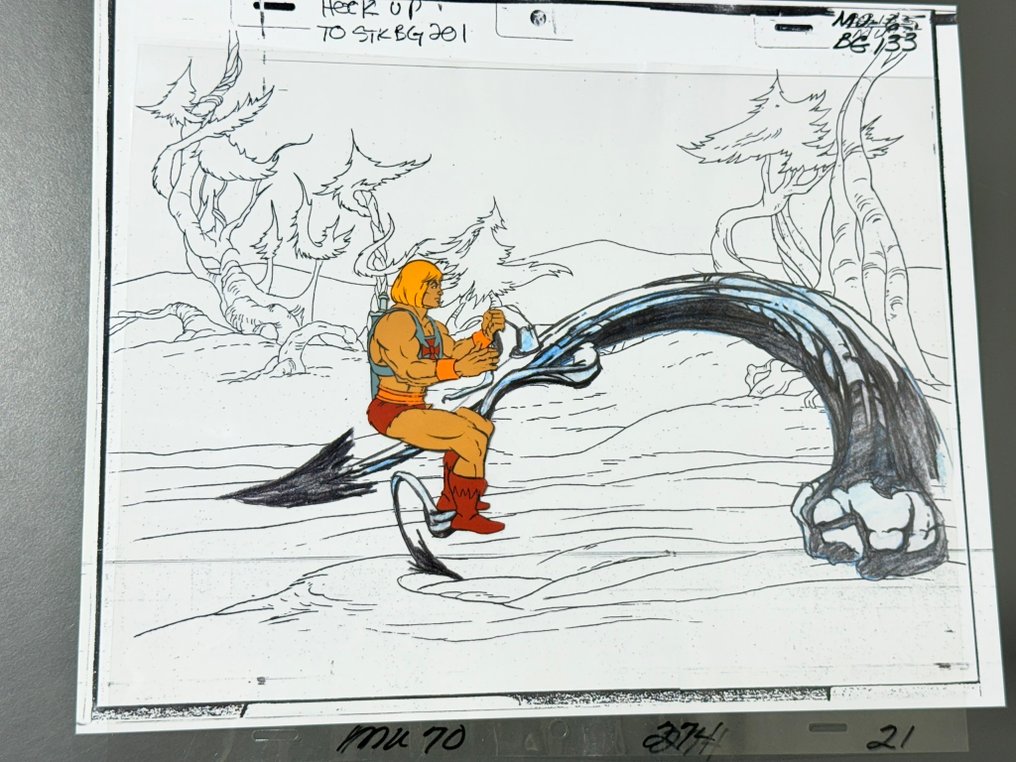 Filmation - Original animation cel of He-Man, with printed background - He-Man and the Masters of the Universe (1983) #1.0