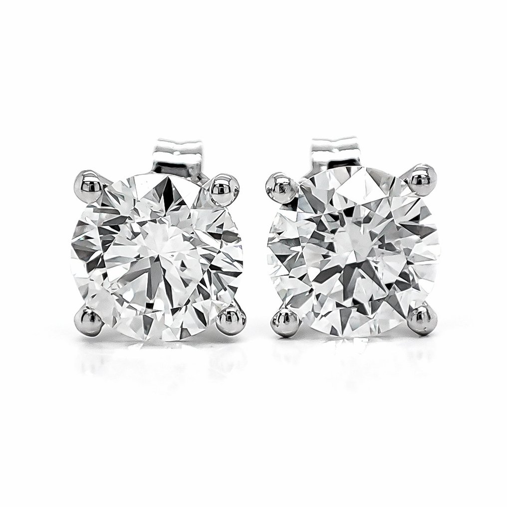 沒有保留價 - 耳環 - 14 克拉 白金 - 3.14ct. tw. 鉆石 (實驗室培育) - IGI Certified #1.0