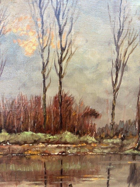 Cyriel Vanderhaeghe (XX) - Vijverlandschap in Merkem #2.1