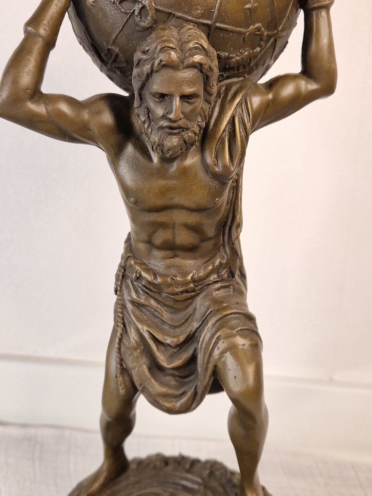 Aldo Vitale - Statue, Atlas - 4 kg - 35 cm - Bronze, Marble #4.3