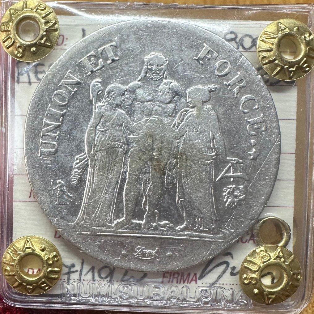 France. Directoire (1795-1799). 5 Francs An 9-L Union et Force #1.0