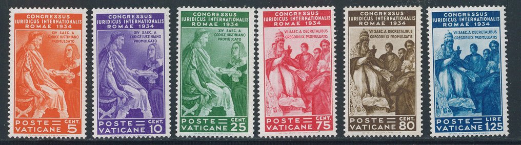 Βατικανό - Νομικό, σειρά cpl. αρ. 41/46 φρέσκια και καλά διαχωρισμένη, καλή εστίαση. Πιστοποιητικό R. Diena. #1.0