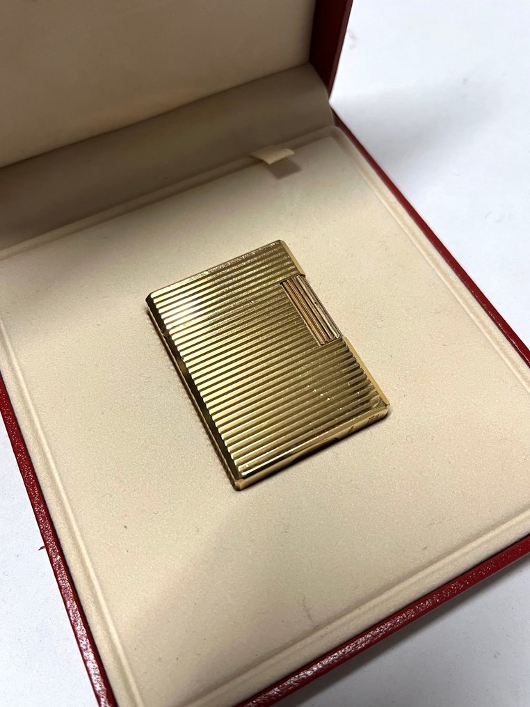 S.T. Dupont - L1 BR gold plated - horizontal lines - Sytytin - Kultasilattu #1.0