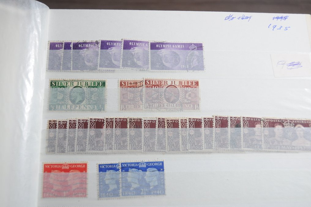 大不列顛  - 最多盖章的库存，在各种库存簿中有大量的记录（254张照片）。 #2.1