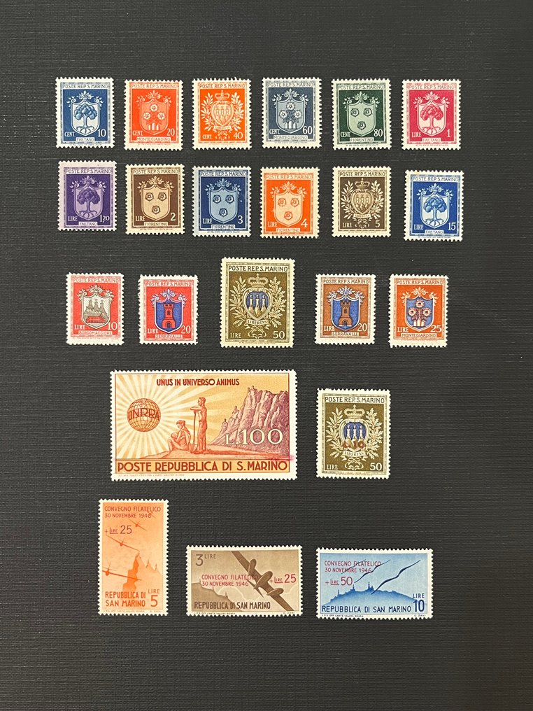 圣玛利诺 1945/1948 - 圣马力诺精选新邮票，带完整胶面。 #1.0