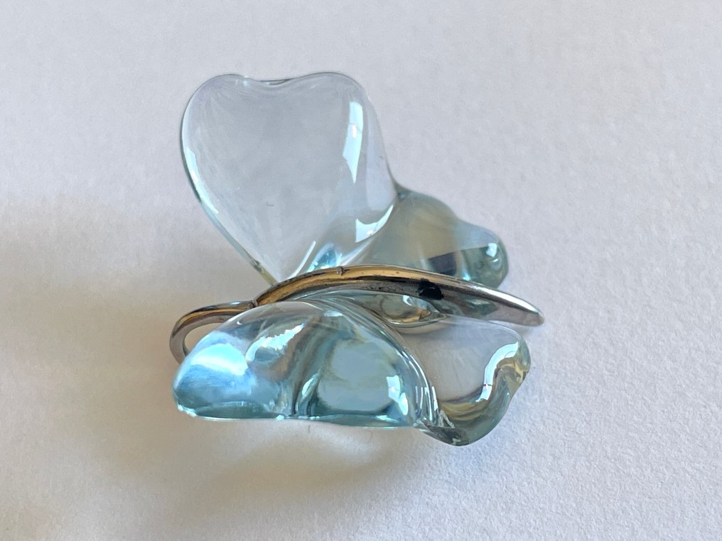 René Lalique - Papillon blue ocean - Cristal, 925. Prata. - Pingente #4.3