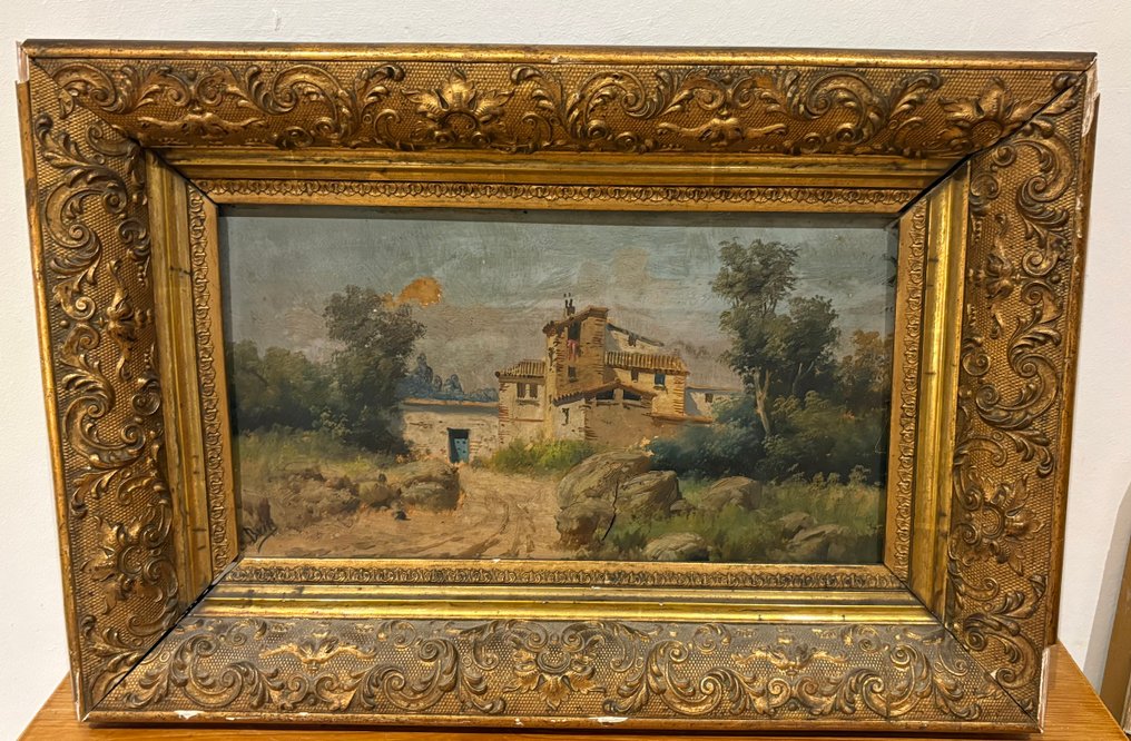 Émile Brin (1863-1950) - Paisaje de pueblo #1.0