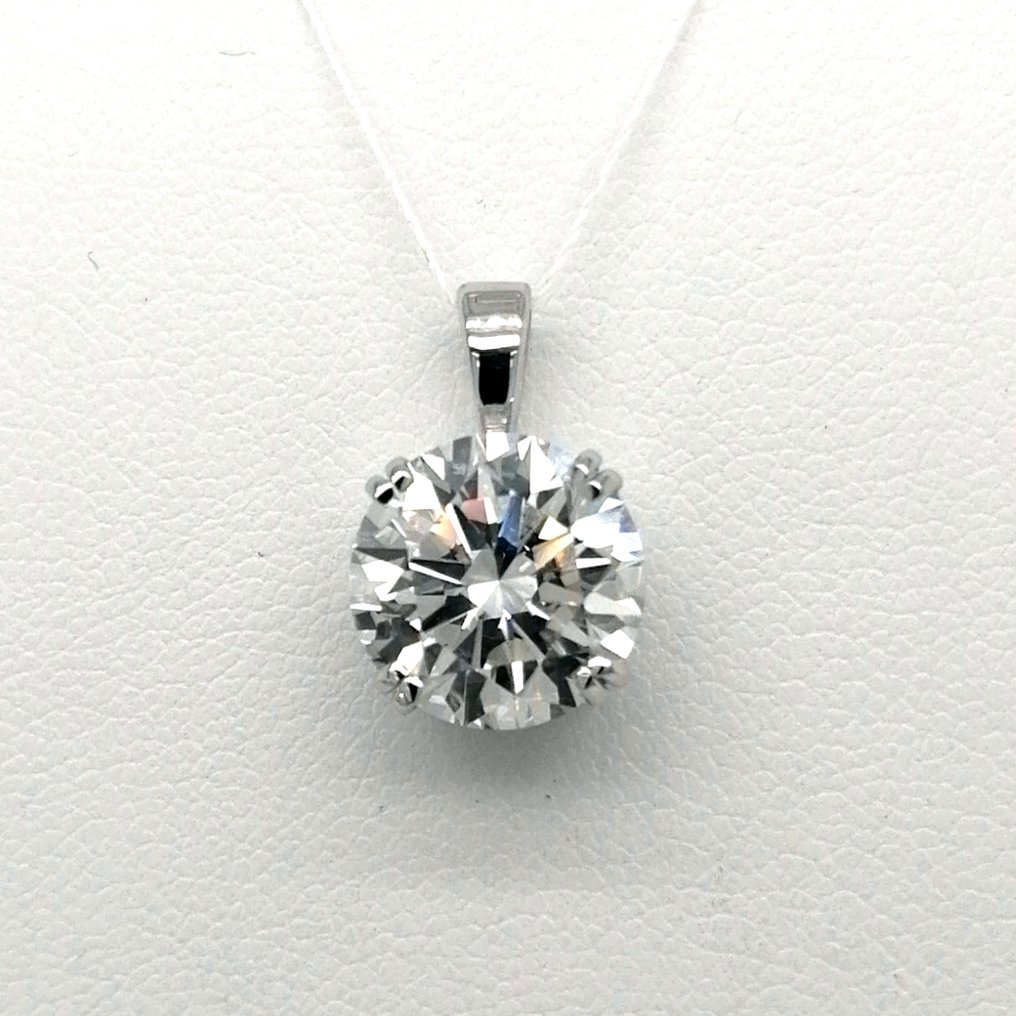 χωρίς τιμή ασφαλείας - Κρεμαστό κόσμημα - 14 καράτια Λευκός χρυσός -  4.30ct. tw. Διαμάντι (Εργαστηριακής καλλιέργειας) #1.0