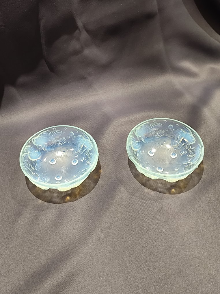 Sabino, Paris - 小塑像 - Ensemble de deux coupelles aux poissons (2) - 乳白色 #1.0