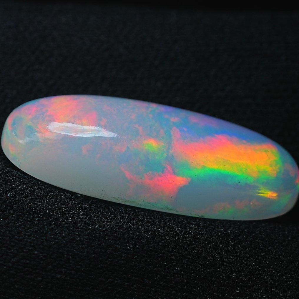 没有保留价 白色 蛋白石  - 15.06 ct - 国际有色宝石协会（ICA GemLab） - 极为罕见的色彩变化 #1.0