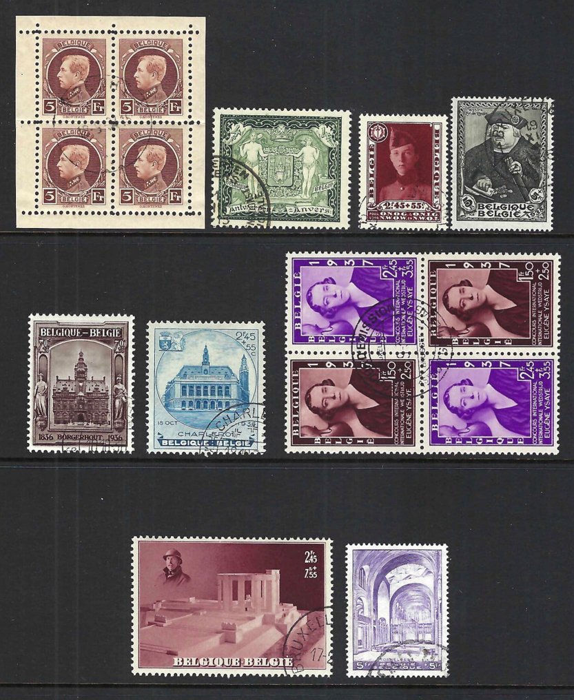 比利時 1924 - 全部，所有1/9块中的邮票 #1.0