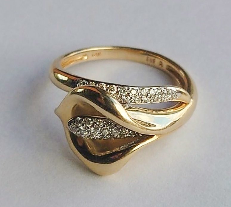 鸡尾酒戒指 - 14K包金 玫瑰金 -  0.20ct. tw. 钻石 (天然)  - 钻石 #3.2