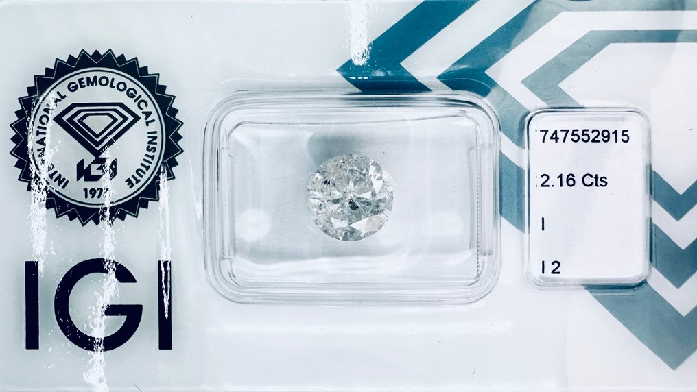 1 pcs Diamond (Natural) - 2.16 ct - Round - I - I2 - International Gemological Institute (IGI) - ( NATURAL ) #2.1