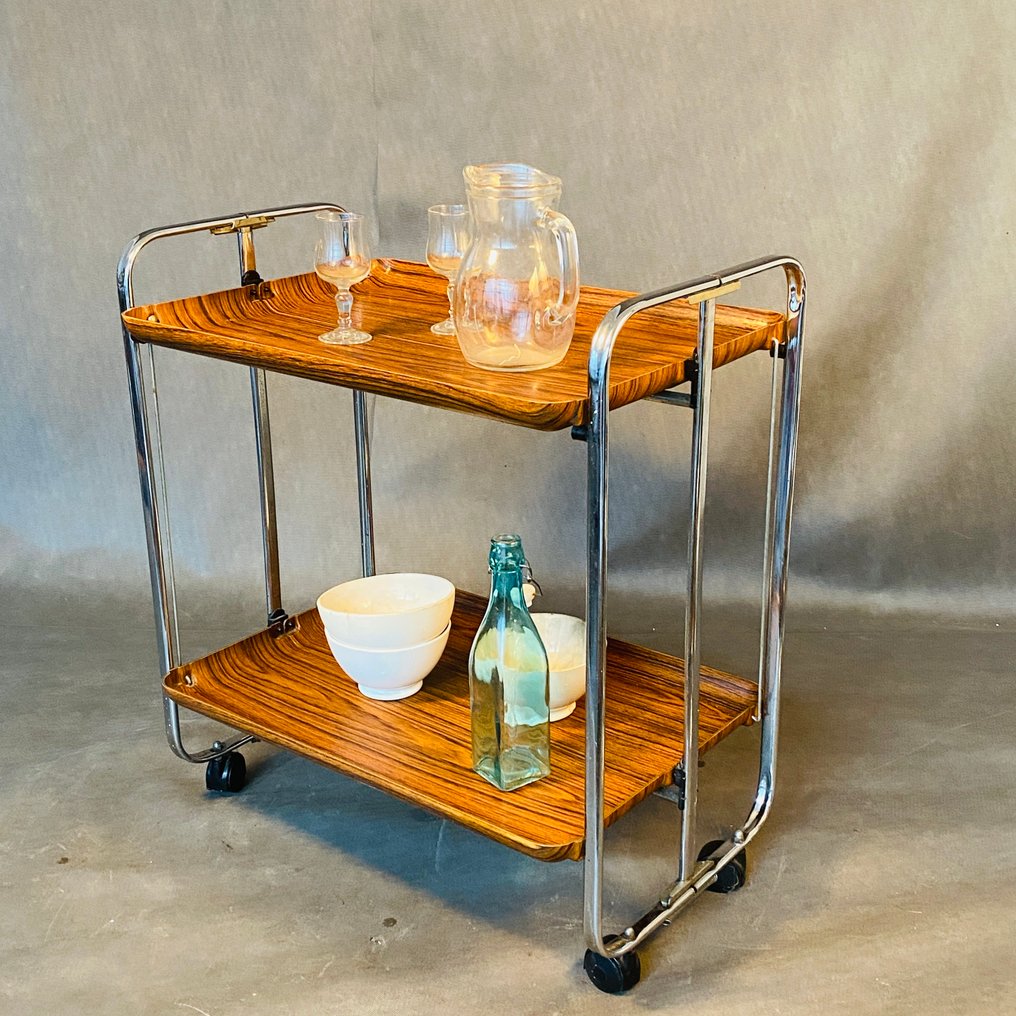 上菜手推車 - 不銹鋼, 60年代的意大利设计 #1.0